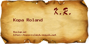 Kopa Roland névjegykártya
